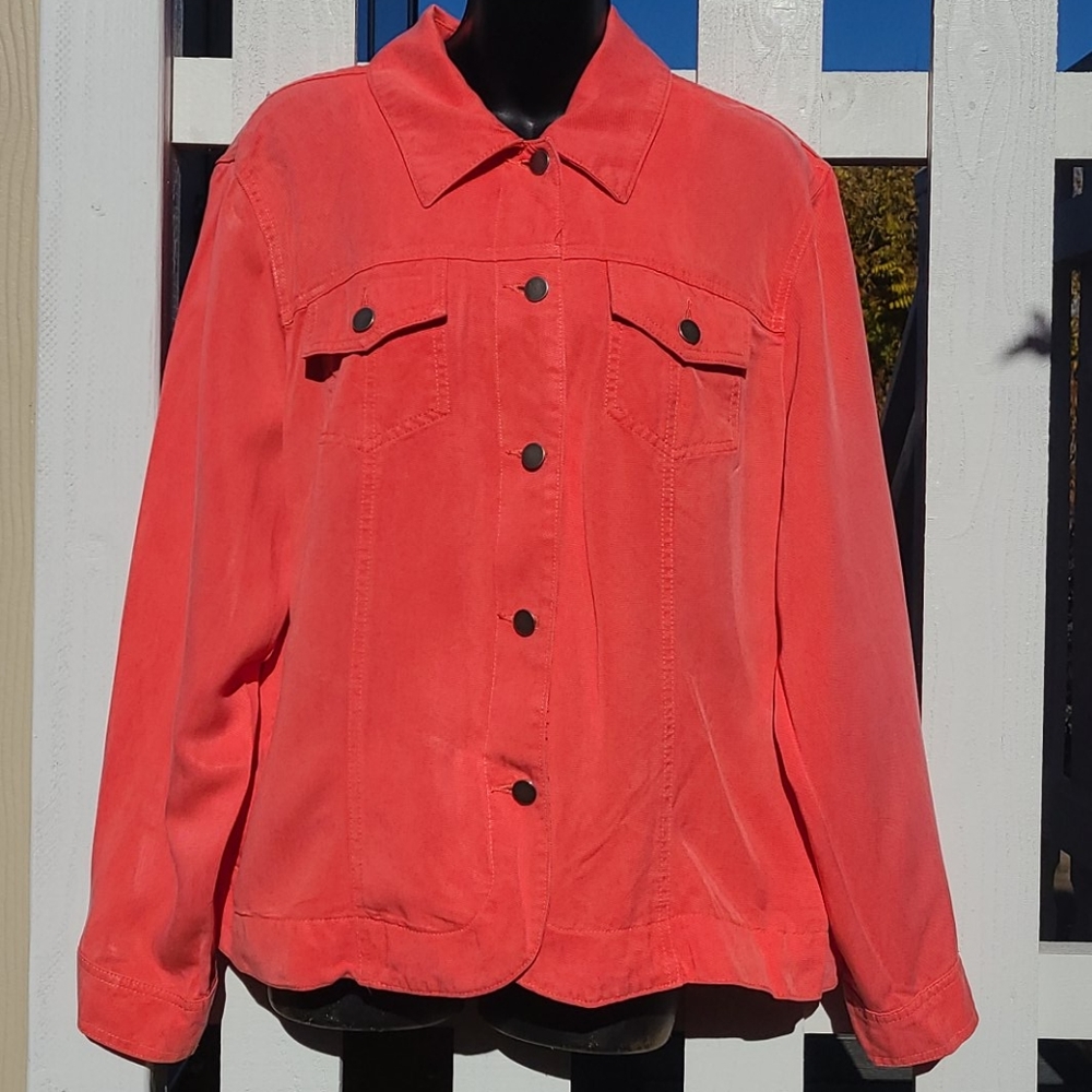 Coldwater Creek Coral Button-Down Jacket
